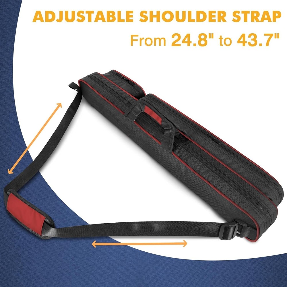 Versatile Pool Cue Carry Bag with Padded Strap & Protective Compartments