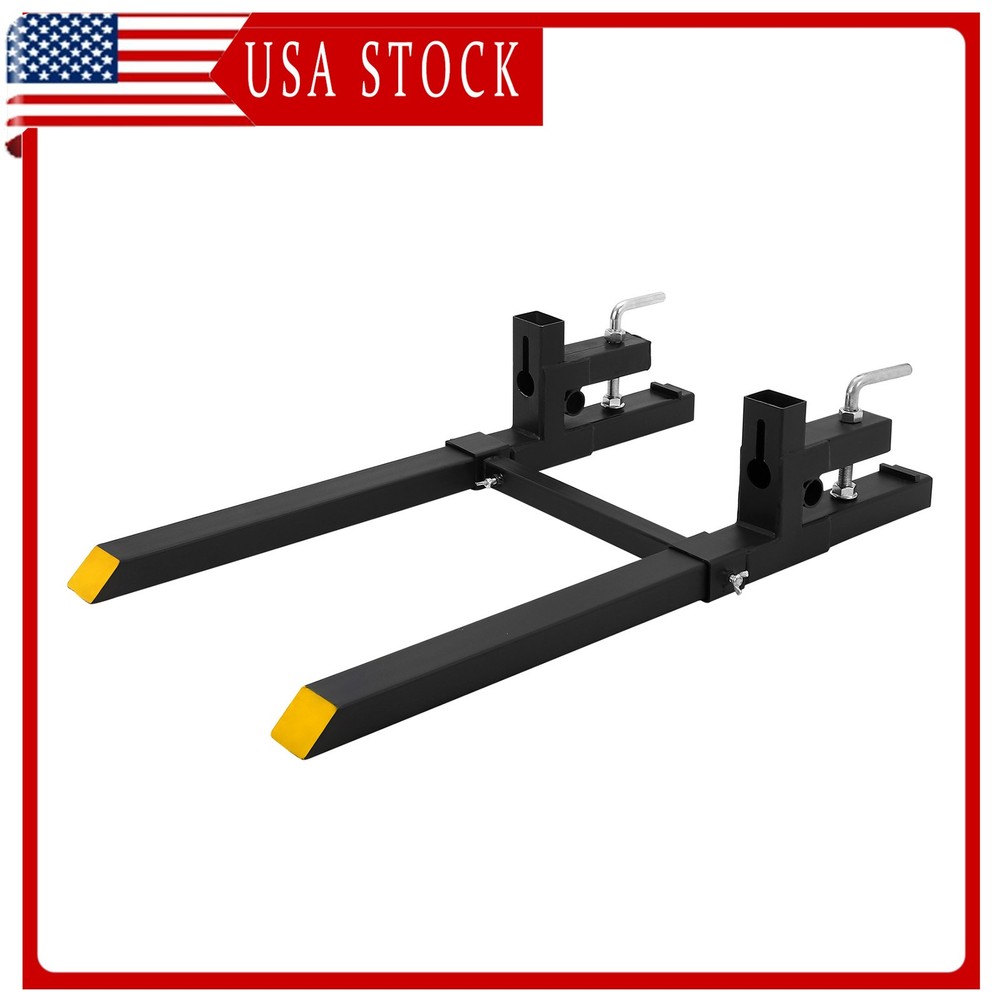 Mud Bucket Modified Pallet Fork 60" Tractor Forks with Adjustable Stabilizer Bar