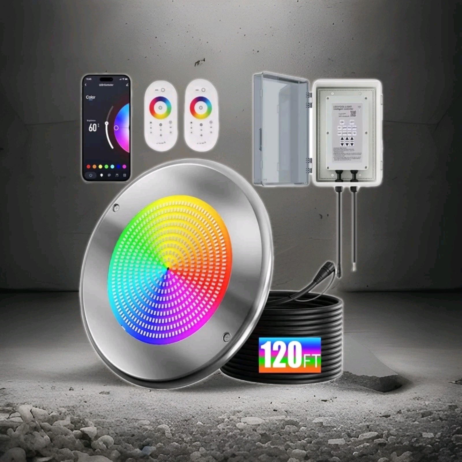 54W 10Inch LED Pool Lights for Inground Pool with 3 Way to Control...