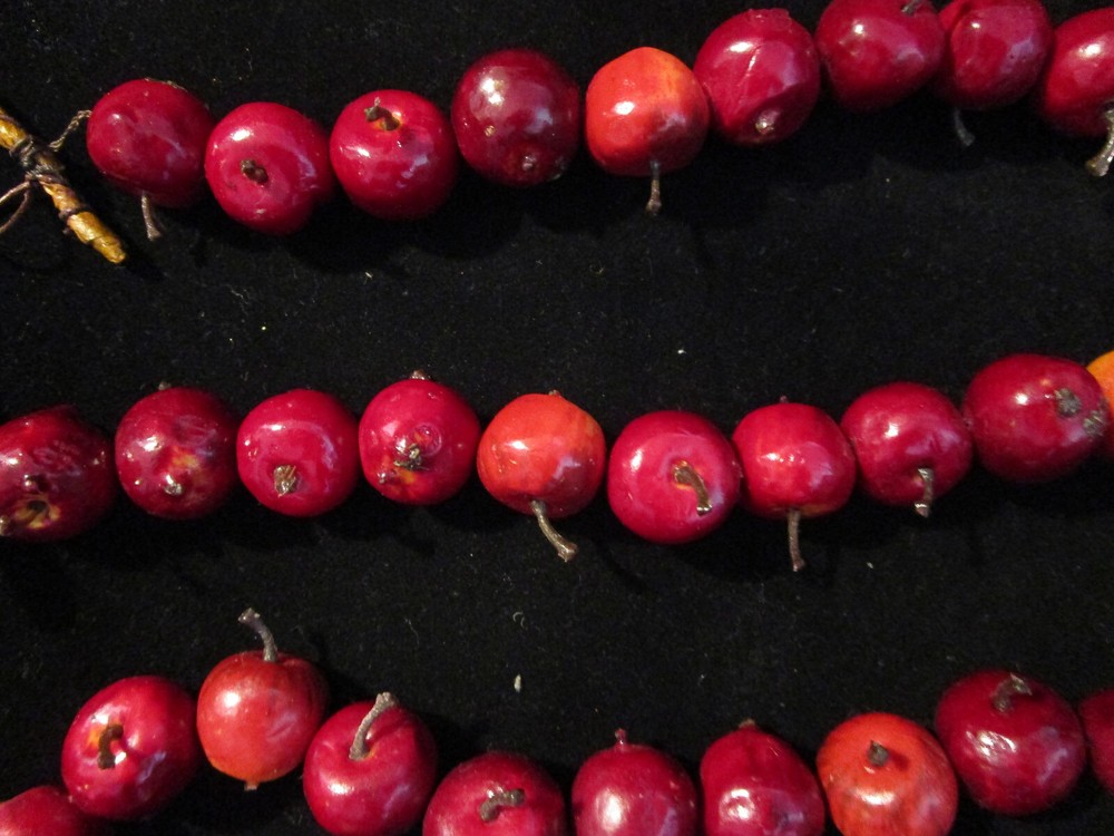 Apples- Mini Artificial-on string (New) plus bonus 7 medium sized (used) apples