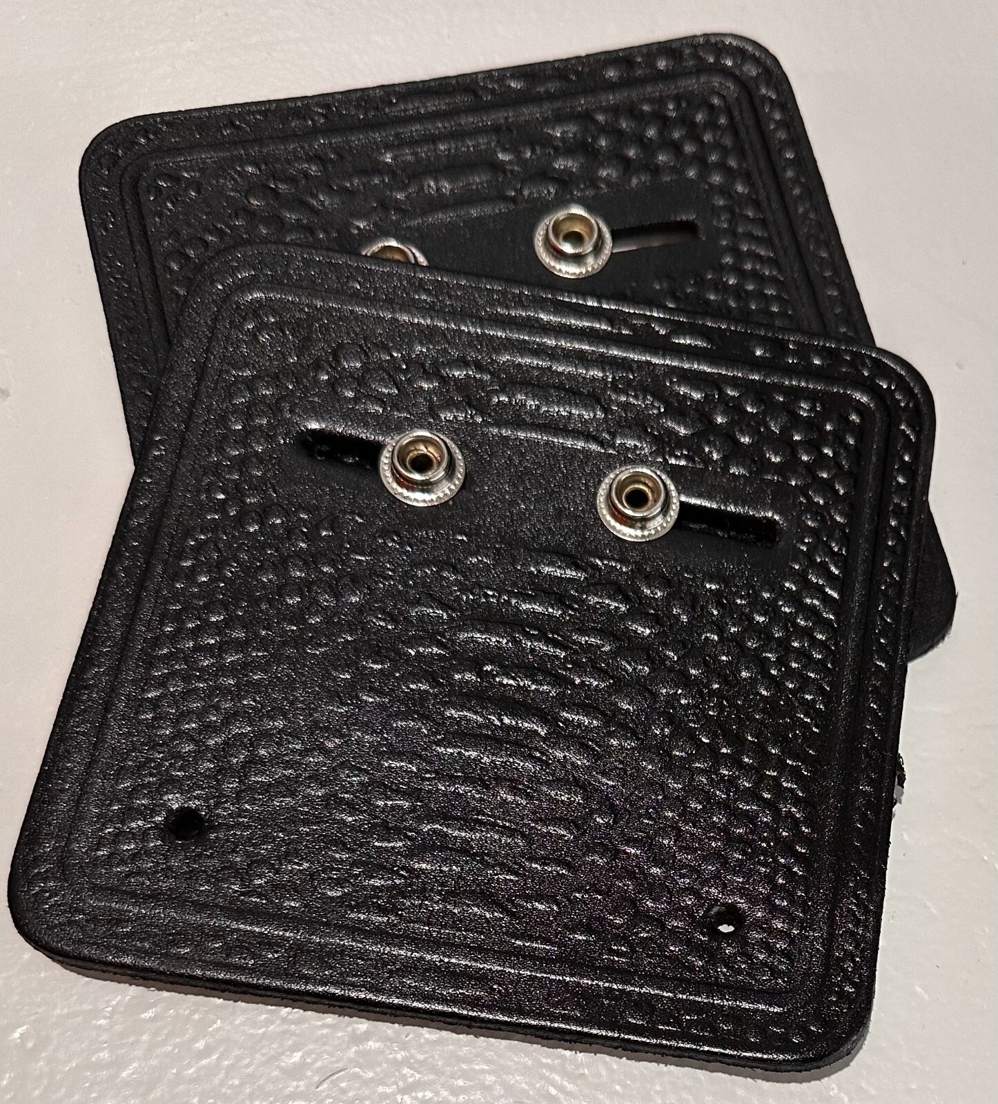 Universal Replica Pack of Two Wrestling Belt Wall mount Hanger Black Leather