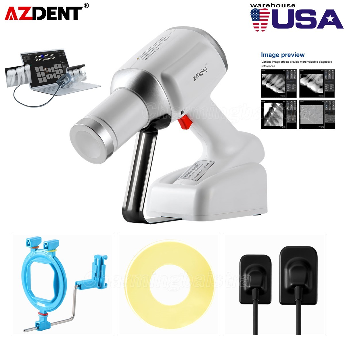 Dental X-ray Machine + Scatter Shield Protective Ring/sensor Holder fit sensor