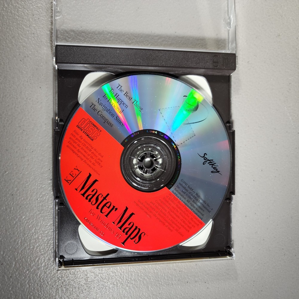 Softkey Key Master Maps Planning Travel & Creating Maps PC CD ROM WIN 95 2 CD