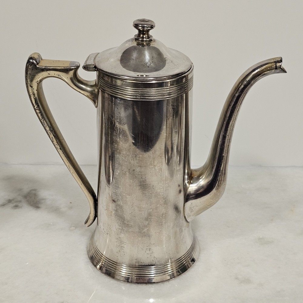 Poole Silver Co Sheffield Silverplated Coffee Tea Pot, Sugar Creamer 4 piece set