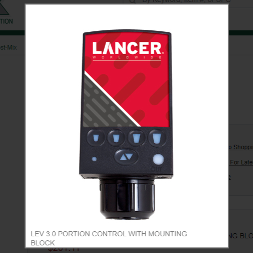 LEV 3.0 PORTION CONTROL WITH MOUNTING BLOCK #19-0198/03