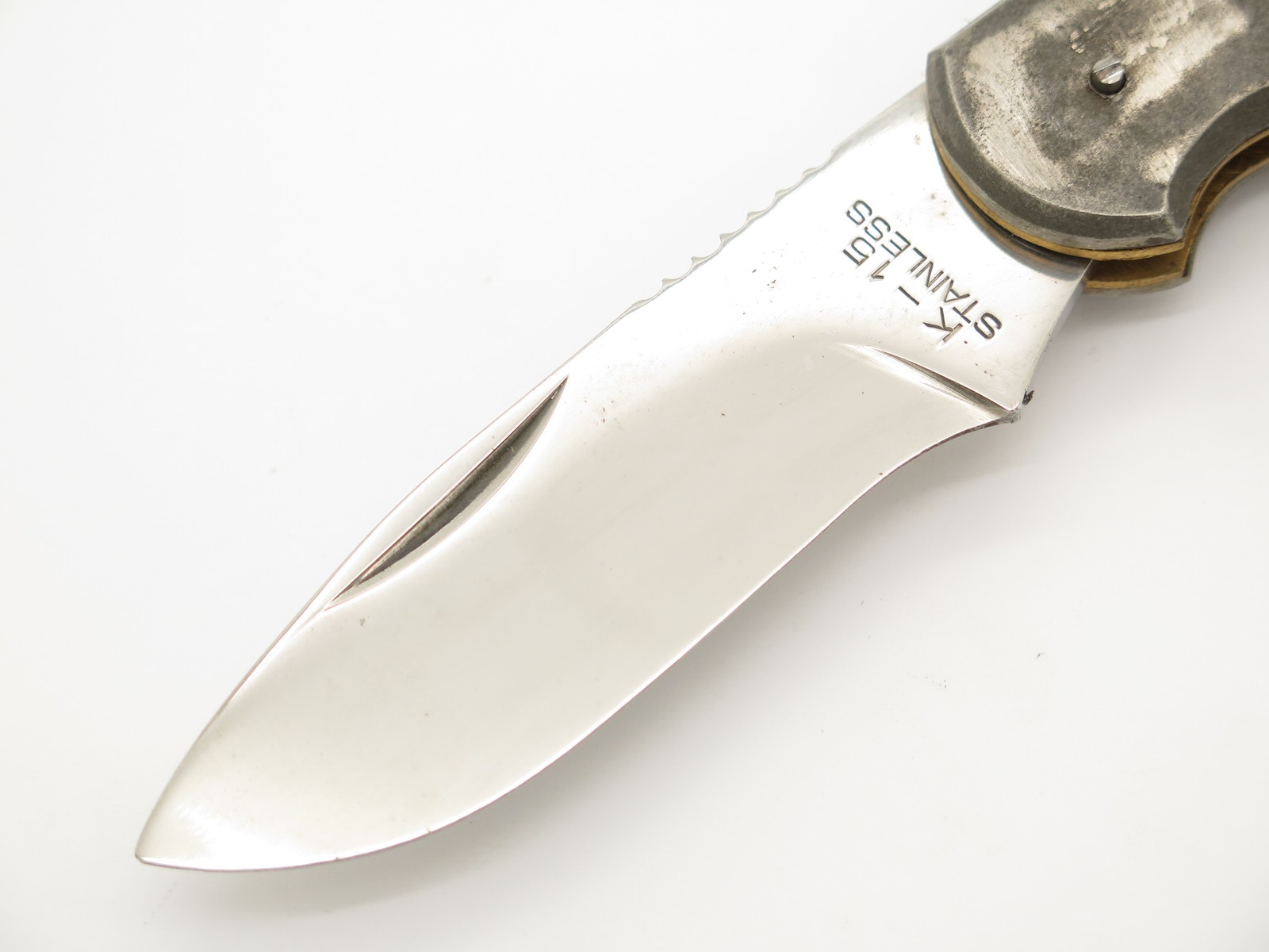 Vtg '70s Rhino Magnum Imai Seki Japan Folding Hunter Lockback Knife Unfinished#8