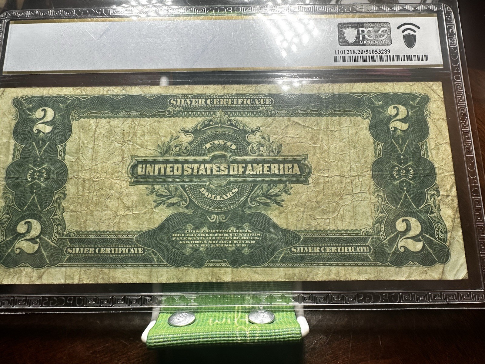 Fr.253 1899 $2 Two Dollars Silver Certificate MINI PORTHOLE, PMG VF 20