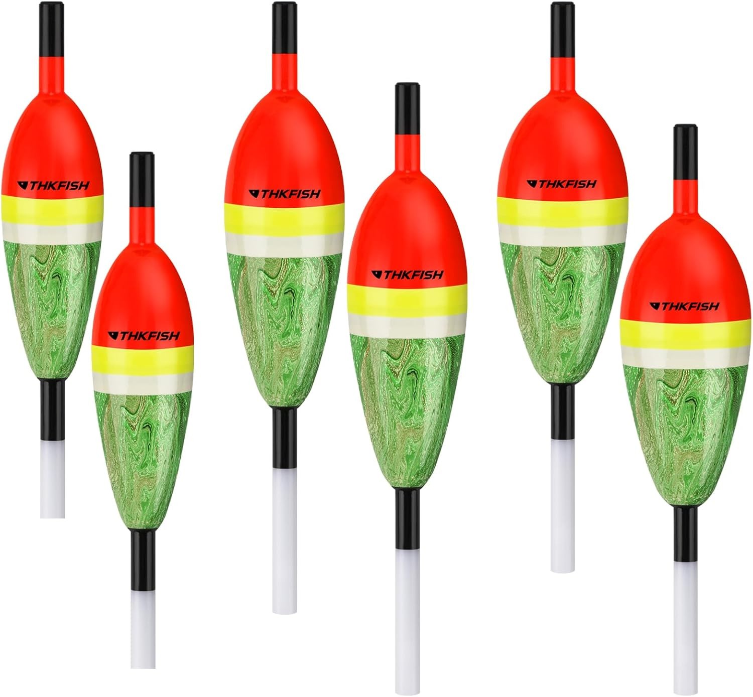 5 Pack Bobbers for Crappie Fishing Buoyant Balsa Wood Body Slip Bobbers Floats