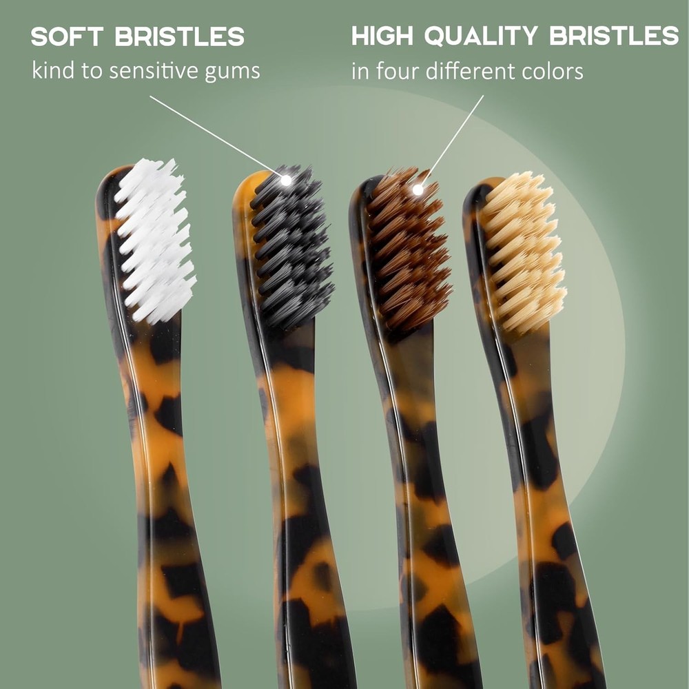 Biodegradable Eco-Friendly Cellulose Acetate Toothbrushes 8 Count