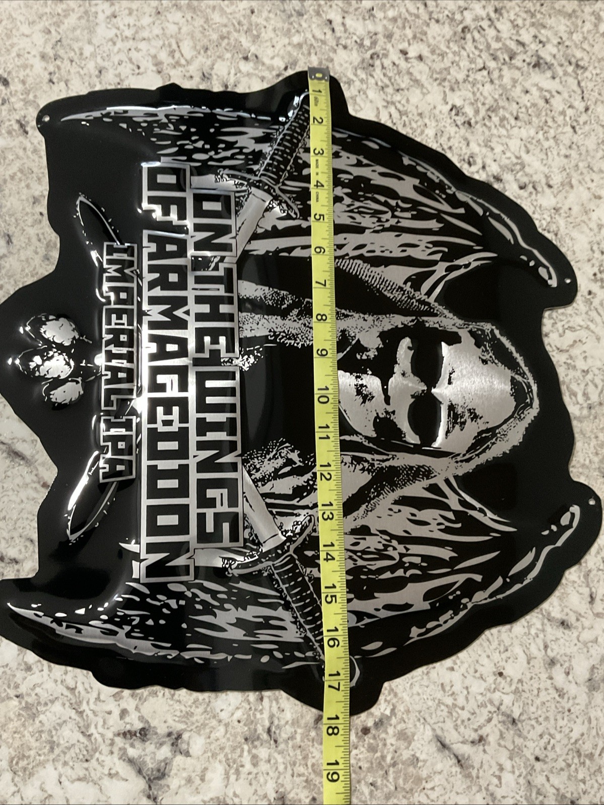 DC Brau Brewing Co Metal Tin Tacker Bar Sign Beer On The Wings Of Armageddon