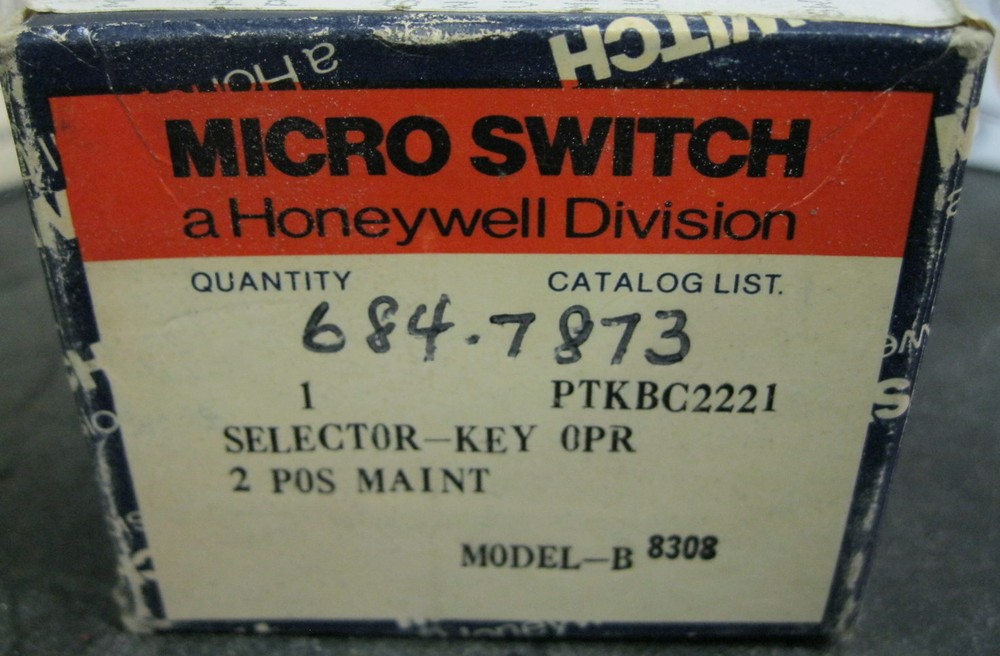 Honeywell Microswitch PTKBC2221 Selector Switch 2 Position Key Operator
