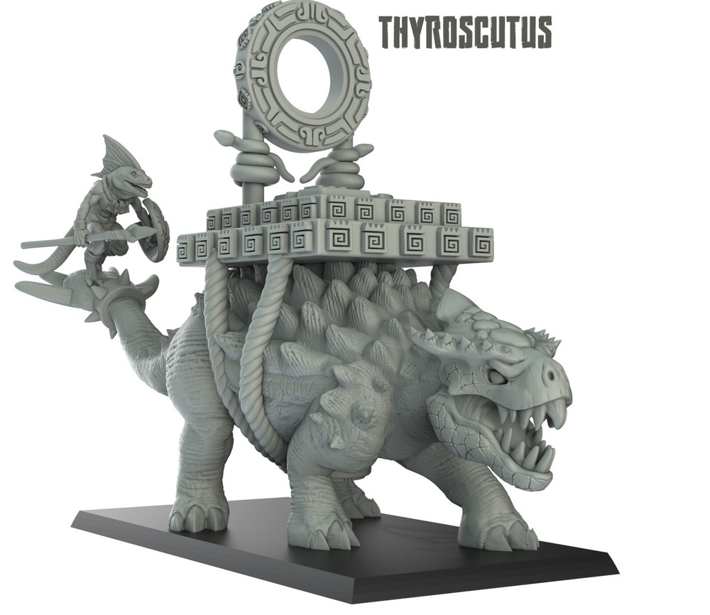 Lizardman Thyroscutus | 3DIPStudios | Lost Tribes | Miniature | 32mm