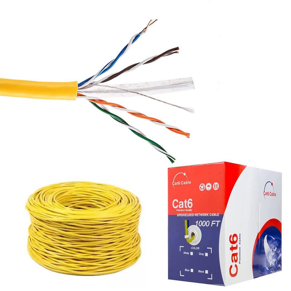 CAT6 1000ft UTP Solid Ethernet Cable 23AWG CCA Network LAN Bulk Wire RJ45 LOT