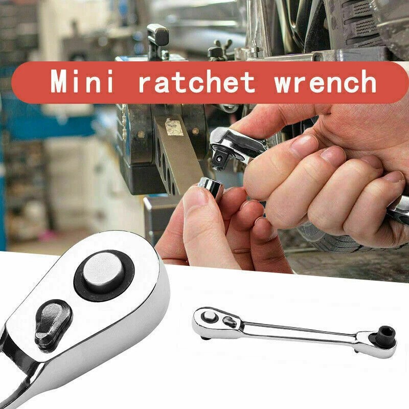 1/4" Mini Double-Ended Quick Socket Ratchet Wrench Rod Screwdriver Bit Tools