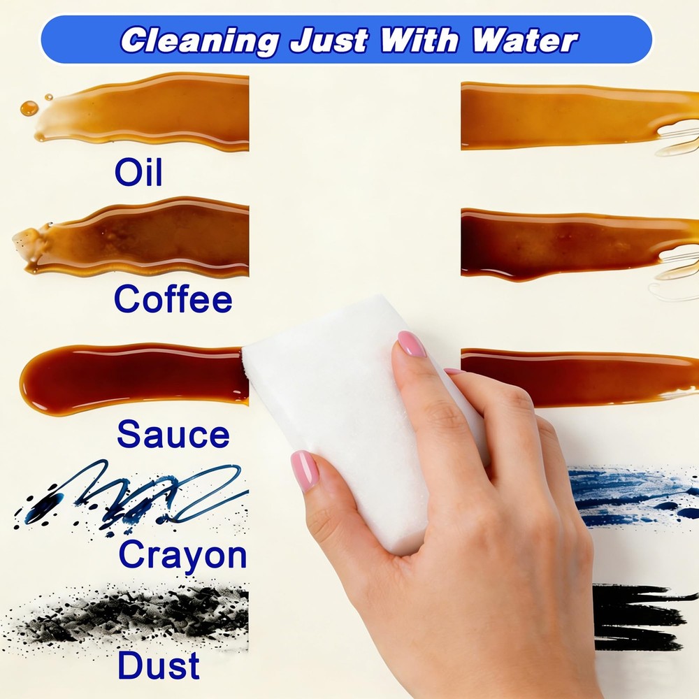 100 Pack Magic Cleaning Sponge Erasers, 100pcs sponge eraser, White