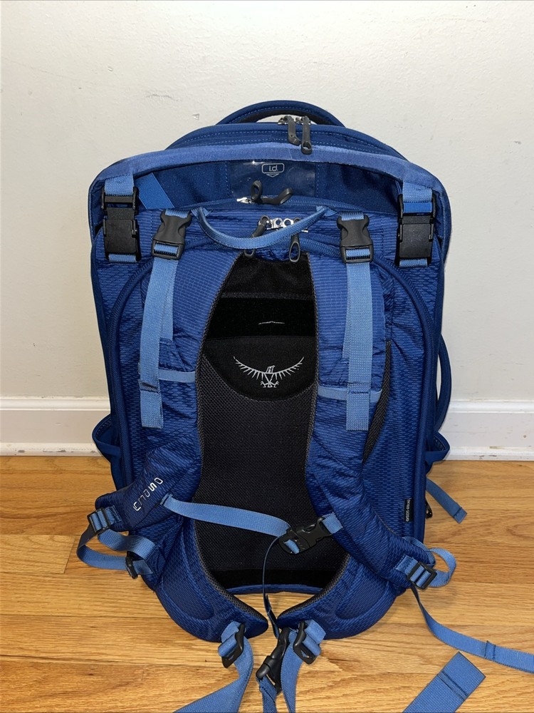 Osprey Ozone Duplex 60 Travel Backpack. Includes detachable day-pack! Blue