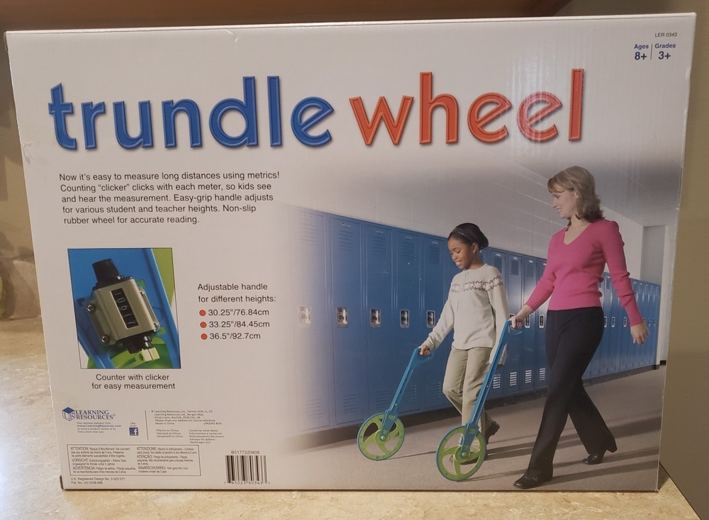 Learning Resources Measuring TRUNDLE WHEEL 8+ Grades 3+ Clicker Adjustable NIB