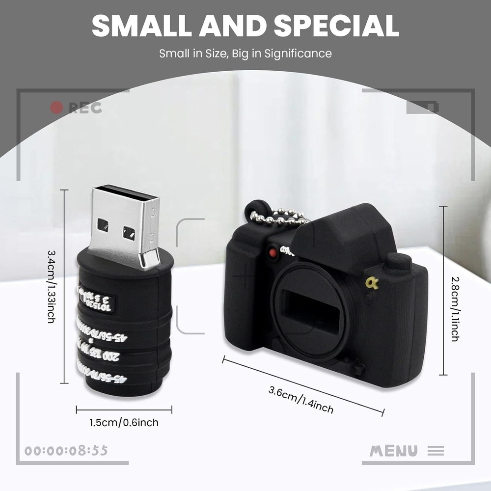 Novelty Cute Cartoon USB 2.0 Flash Drive Data Storage Memory Stick Camera Shape