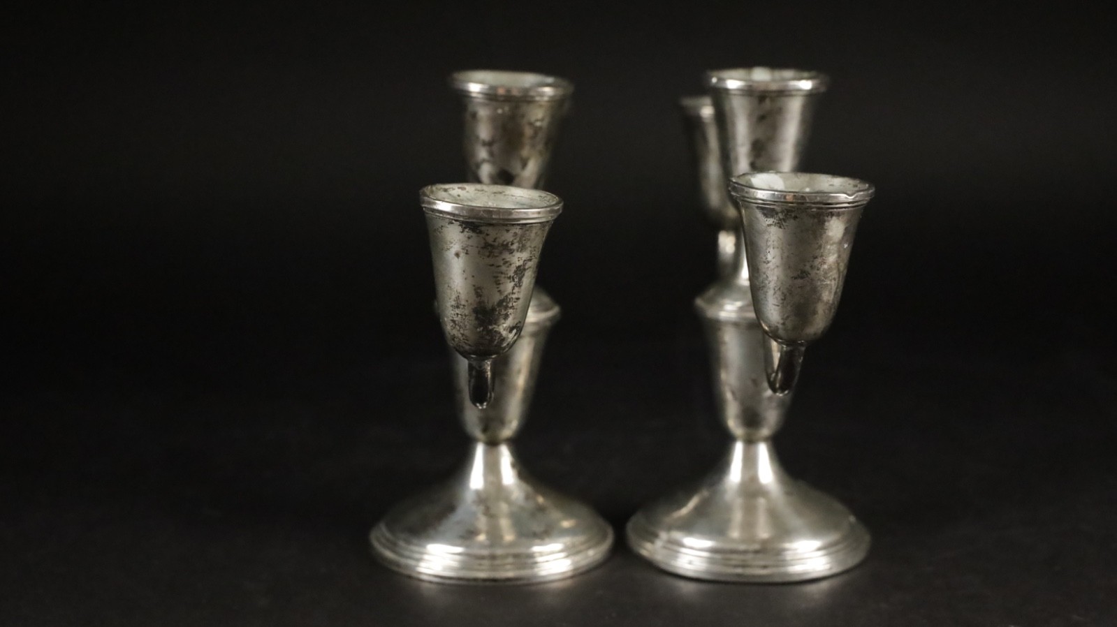 Pair Of Vintage “Empire” Sterling Silver Candelabras #386 - Fast Ship!