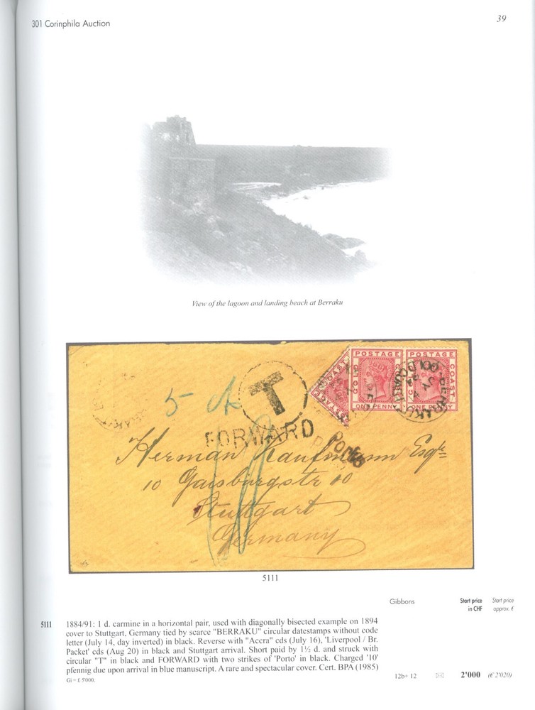 British West Africa Specialized Auction Catalogs Corinphila 2022-23