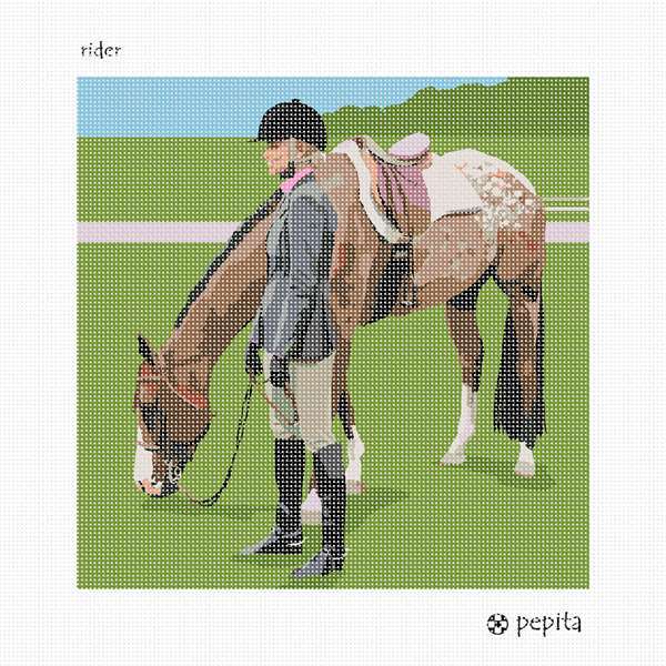 Rider Needlepoint Kit or Canvas