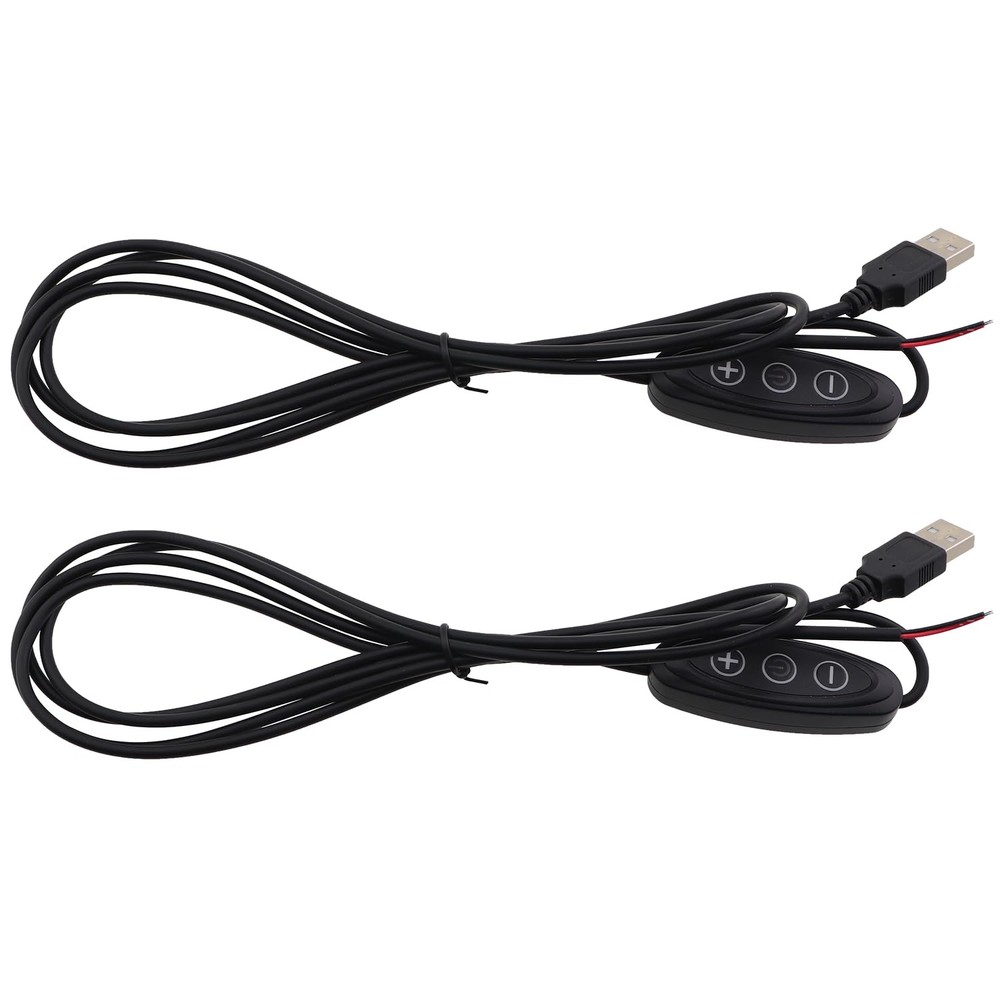 2PCS LED Single Color 10-speed Dimming 3-Button Switch Cable USB Compatible w...