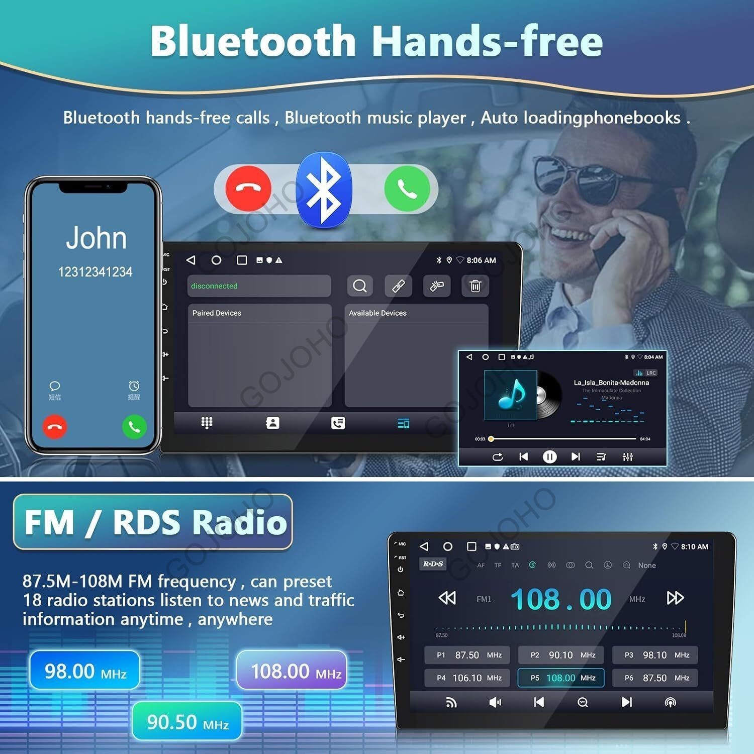 4+64GB Android 13 Car Radio Stereo GPS Navi Carplay For Honda Element 2002-2006