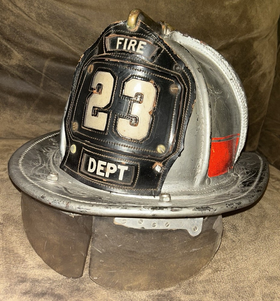 Cairns Leather Fire Helmet Station 23 PGFD Very Nice Solid Helmet