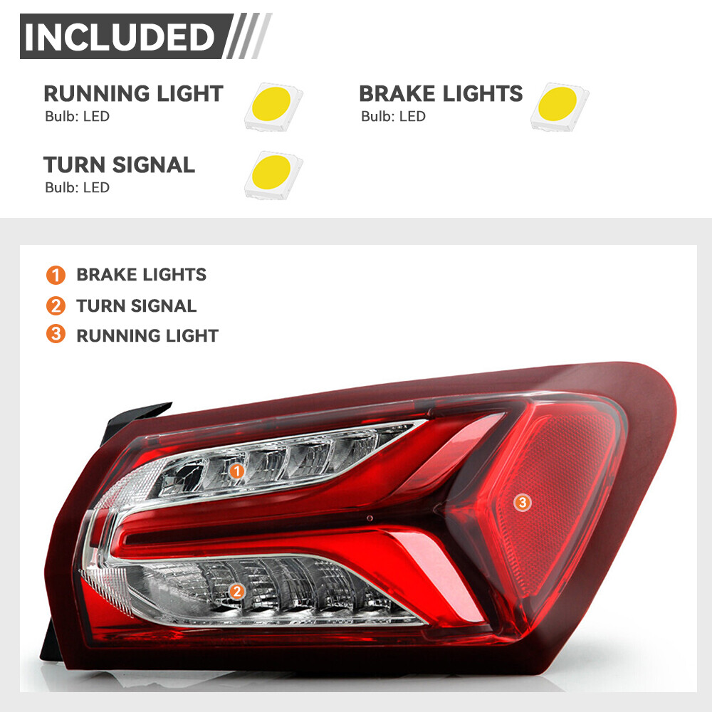 2019-2022 Chevy Malibu LED Type Tail Light Lamp Outer Replacement Passenger Side