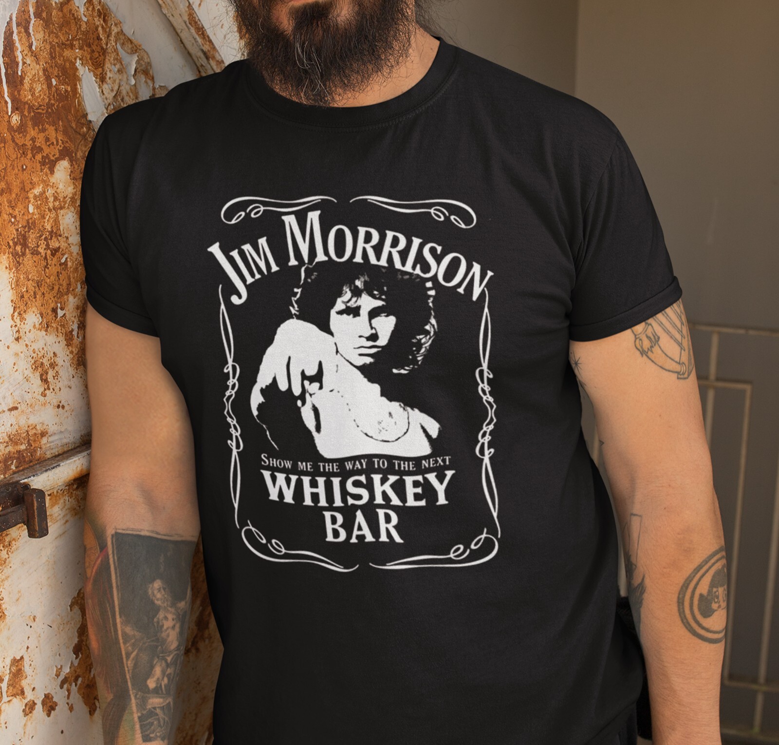 Jim Morrison Whiskey Bar T-Shirt The Doors Legendary Rock Band Break On Through