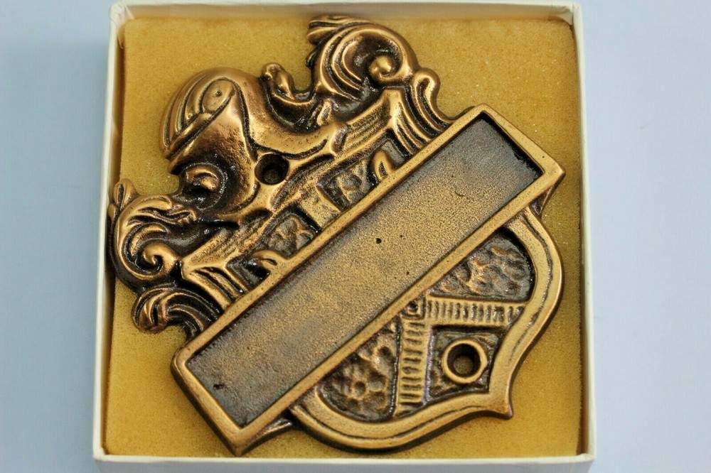 Original Personalized Bronze "Good Will" Door Crest. Ready For Engraving.