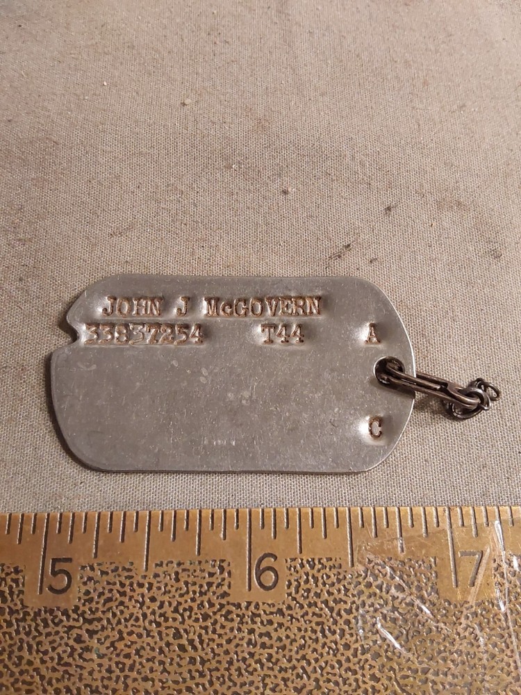 WWII US Army John J McGovern Dog Tag Dogtag