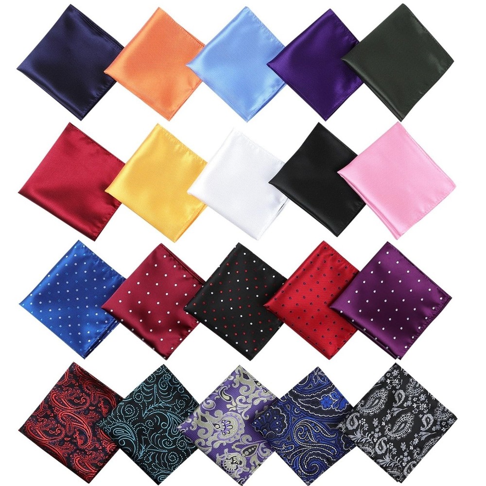 Jeatonge Pocket Squares for Men 20 Pack Mens Medium, Multicolor