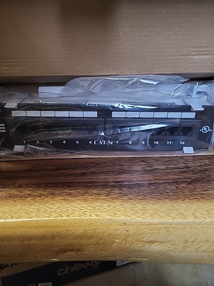 Commercial Electric CAT5e Mini 12-Port Patch Panel with 89D Mounting Bracket