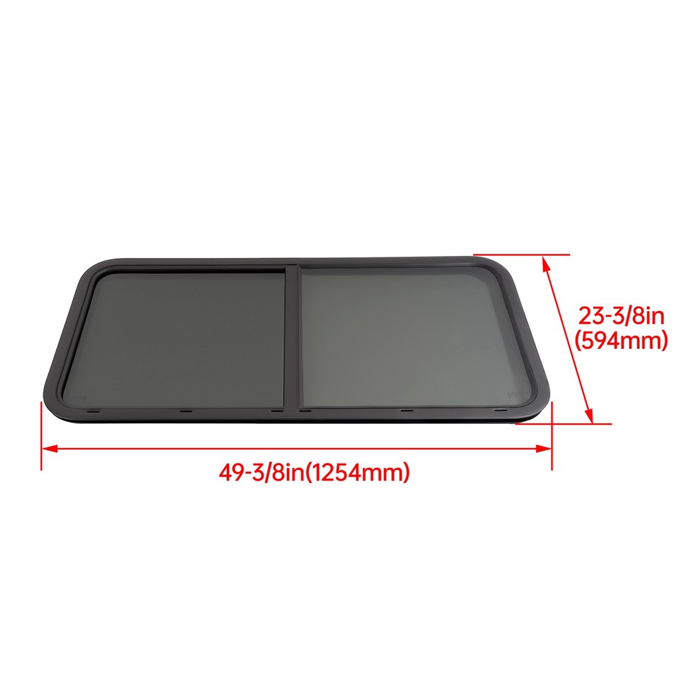 48" Width X 22" Height Horizontal Slider RV Window Cargo Trailer W/ Screen