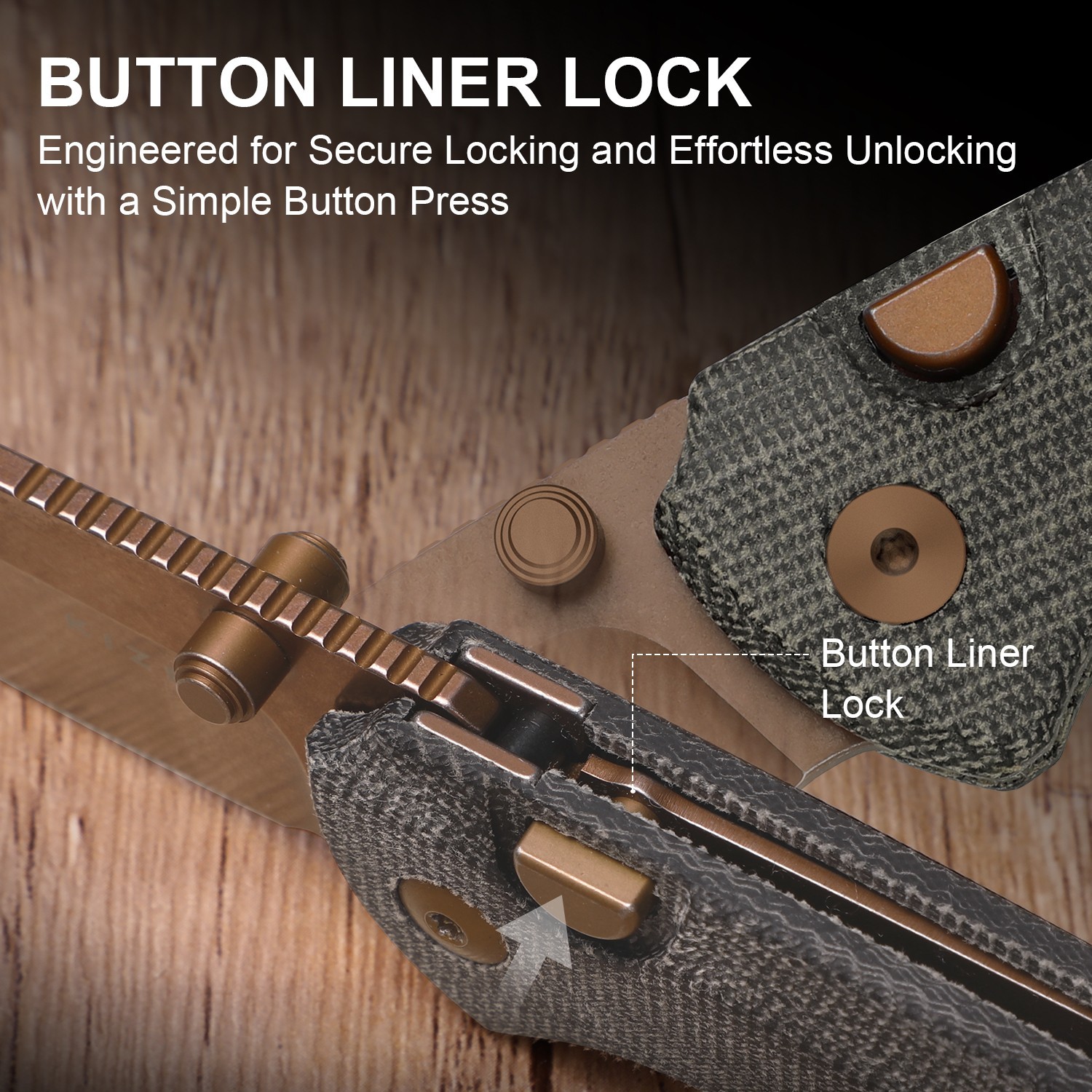 Kizer T1 BD EDC Folding Pocket Knife Nitro-V Blade Micarta Handle V3490.2BA2