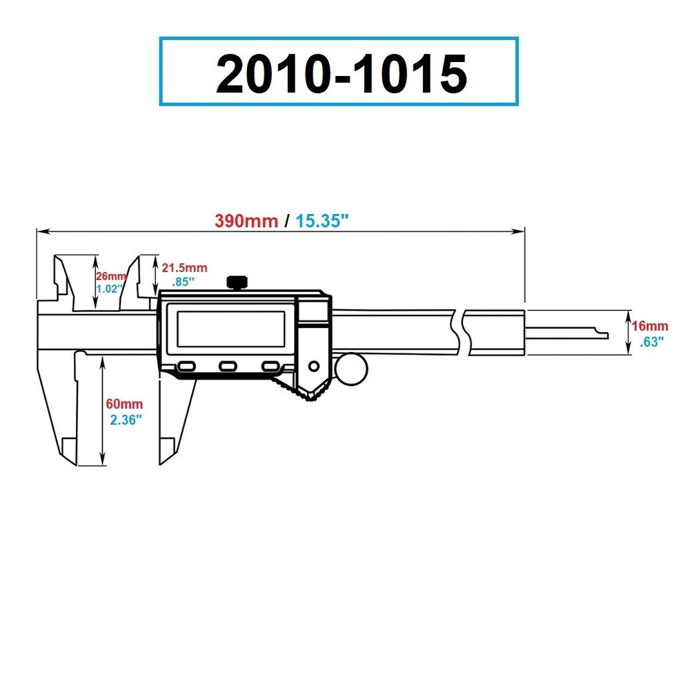 DASQUA 0-300MM/0-12" ABSOLUTE DIGITAL CALIPER (2010-1015)