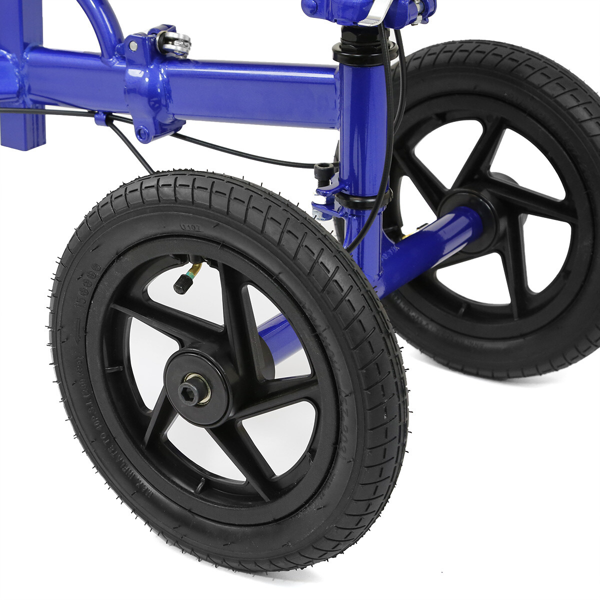 AllCure Quad Wheel All Terrain Foldable Medical Knee Walker Scooter Blue