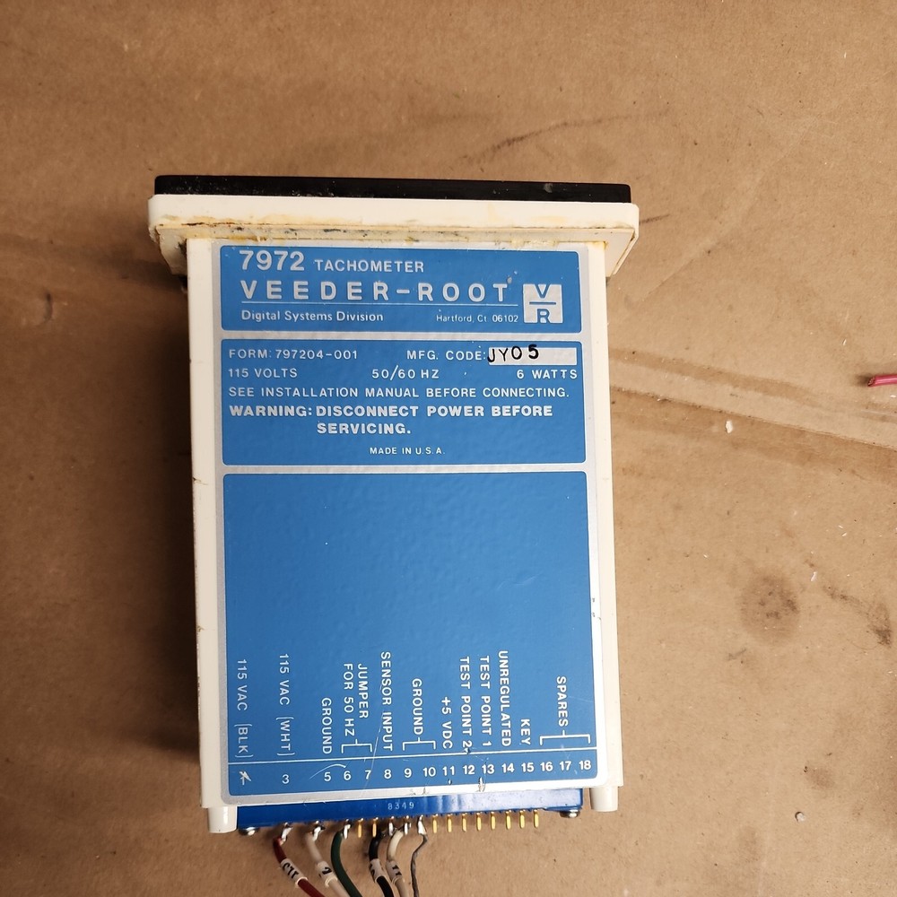 VEEDER-ROOT C34234 891E TACHOMETER Screen HAS SOME DISCOLORATION