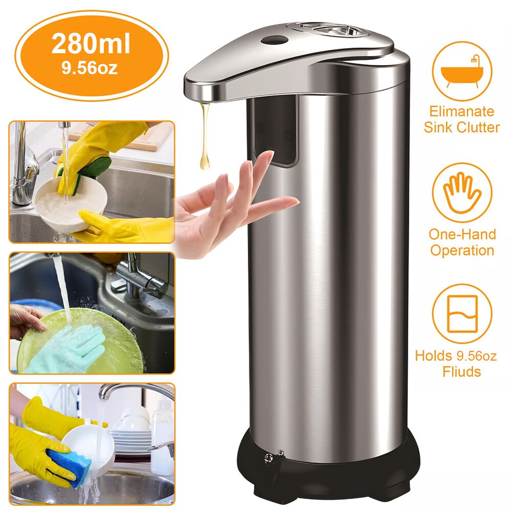 280ML Touchless Soap Dispenser Kitchen Automatic Hand Liquid Pump Lotion Bottle