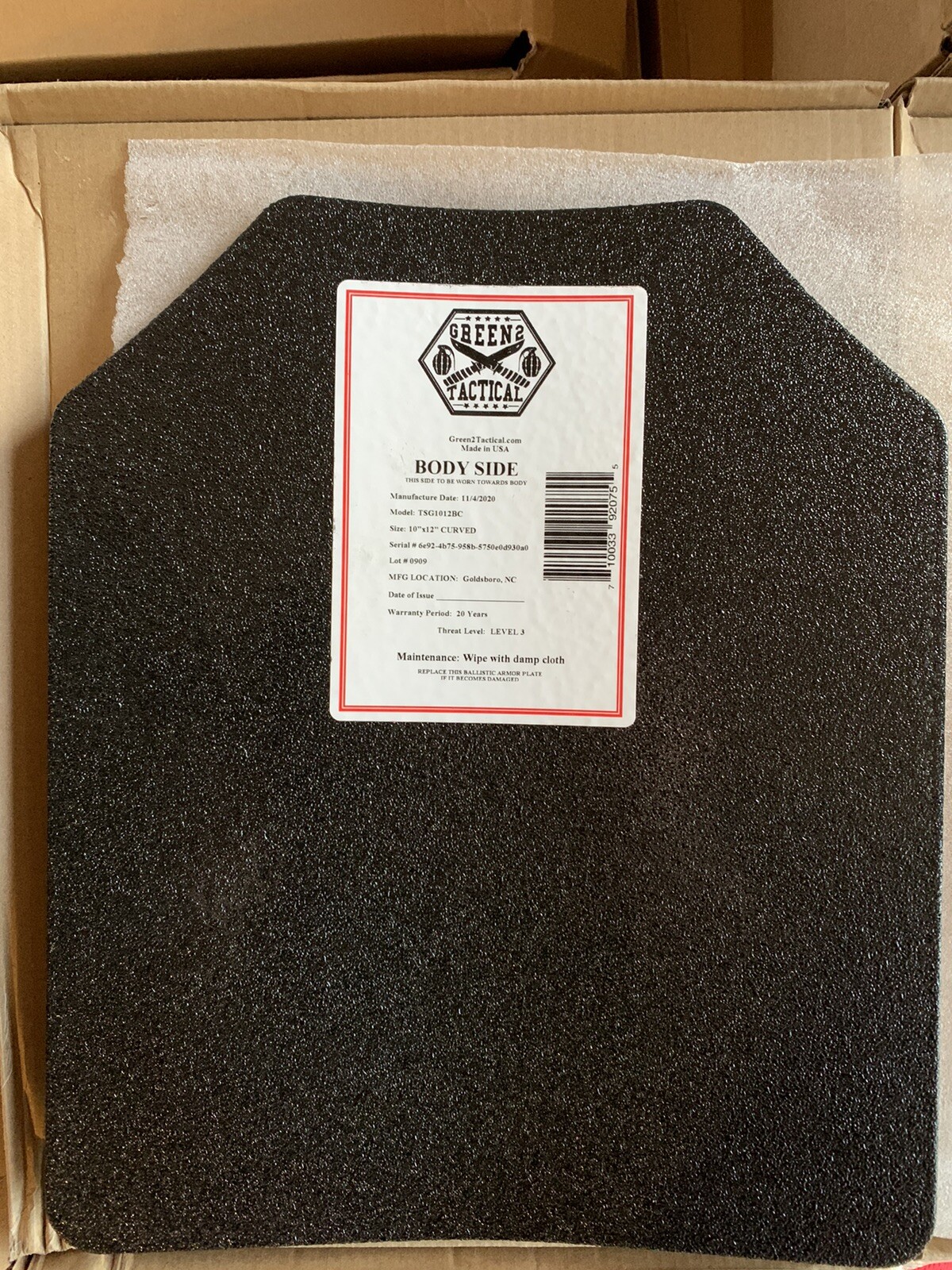 Coyote Tan FDE Tactical Vest Plate carrier w/ 2 Curved 10x12 Plates- Lvl III