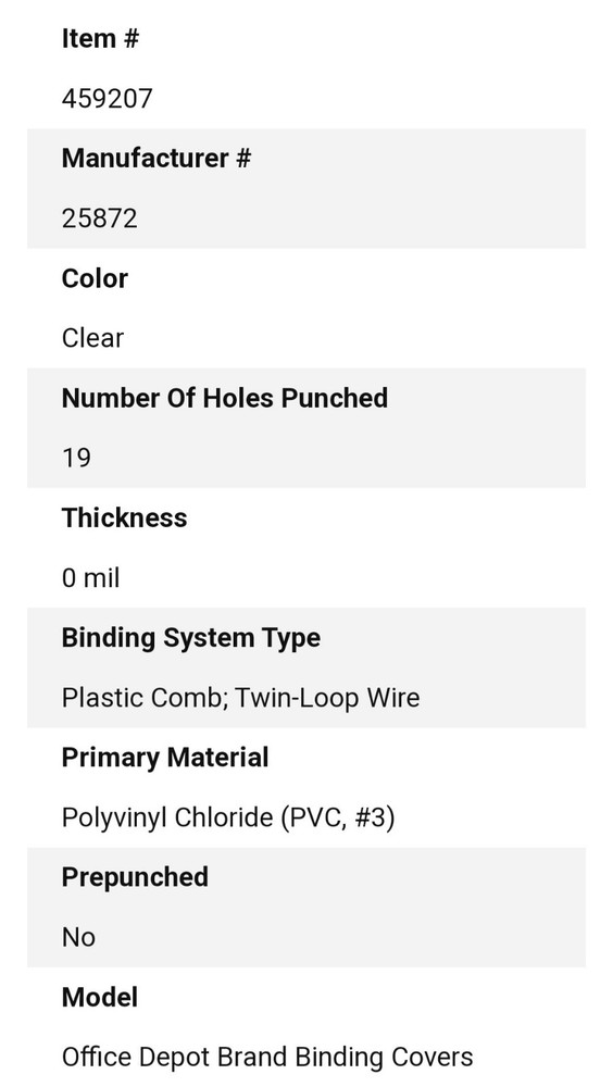 Office Depot Clear Gloss Poly Binding Covers, 8.5 x 11, 60 Count