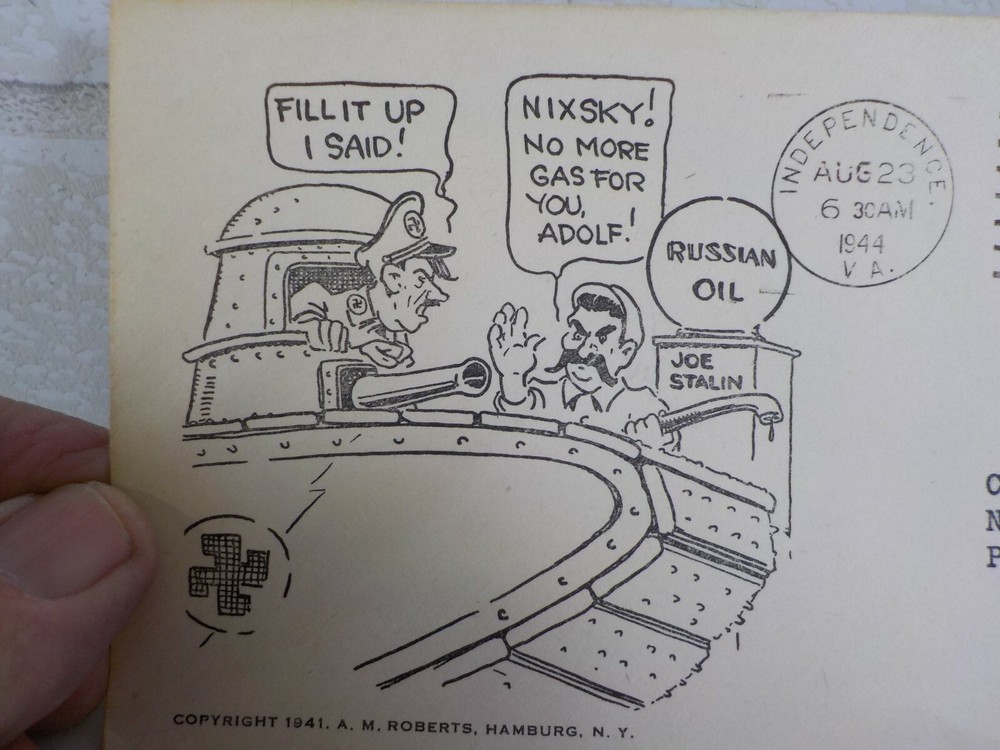 WW 2 Patriotic Cover Envelope with Tank Dated 1941 Home Front