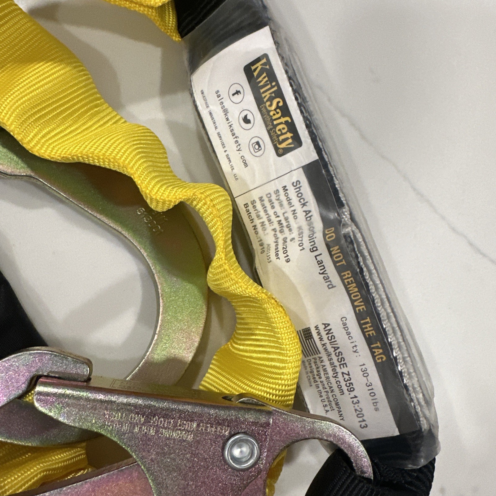 KwikSafety BOA 6' External Shock Absorber Safety Lanyard