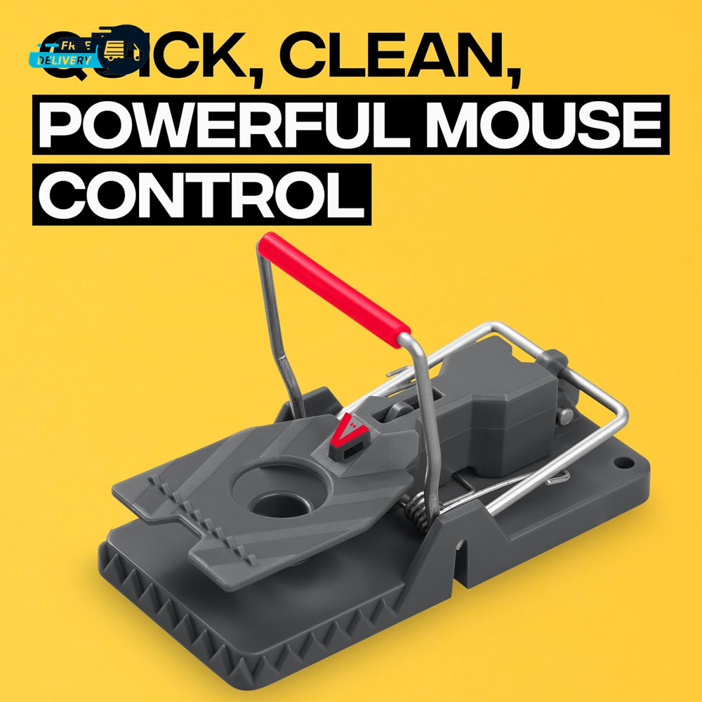 Power-Kill Humane Mouse Traps M393SSR - 6 Easy Set, Reusable, Power-Kill Mouse