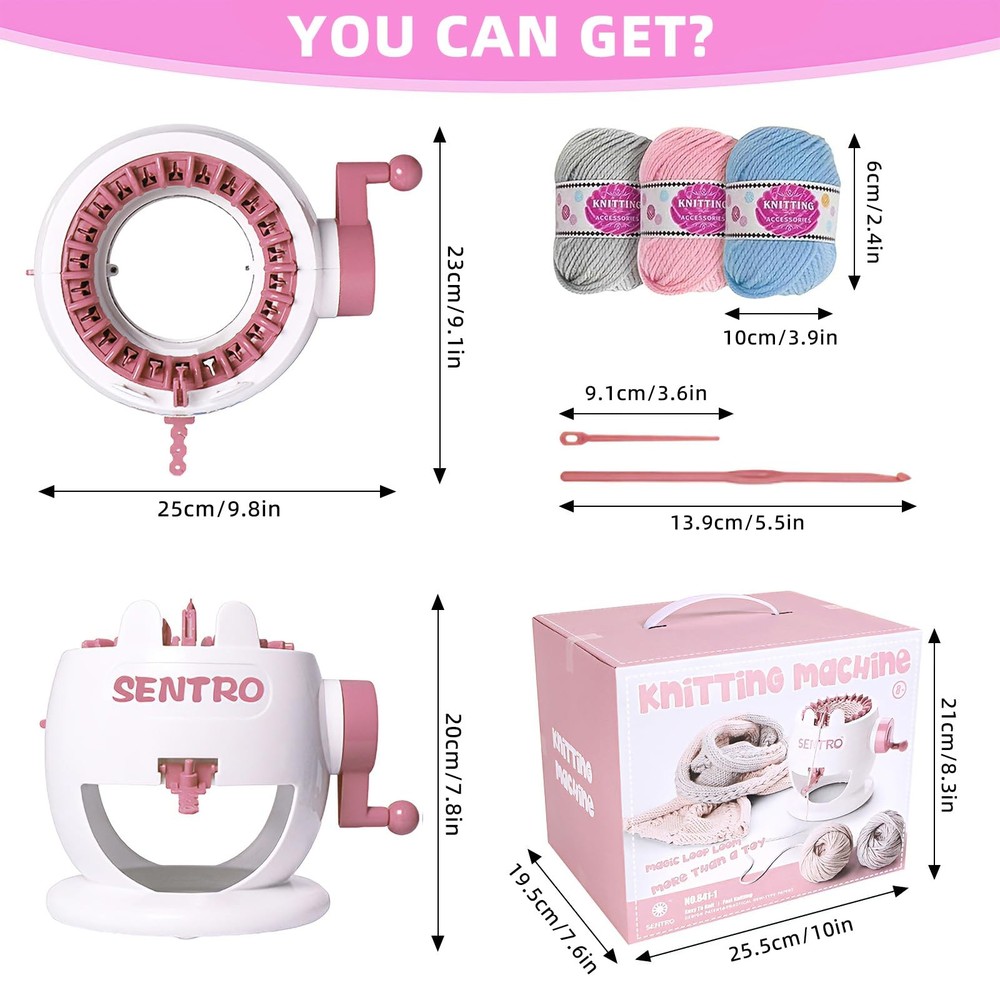 MericTop SENTRO 22 Needle Knitting Machine Smart Circular Craft Kit
