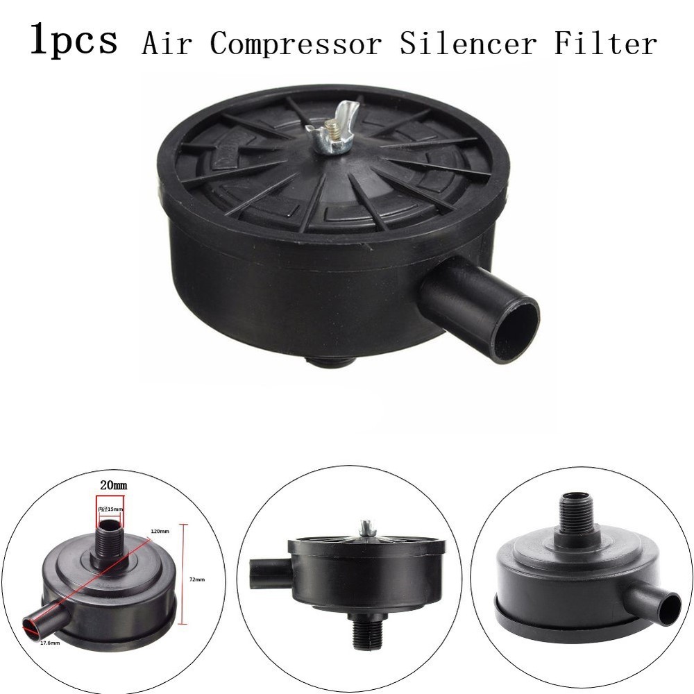 Long Lasting Black Plastic Intake Muffler Filter for Compressors 1 Pack