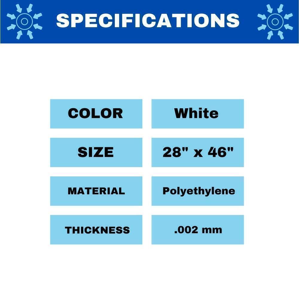 White Polyethylene Apron, Size: 28" x 46" - (1000 Pieces)
