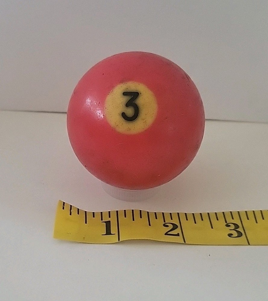 Vintage No. 3 Solid Red Pool Ball Billiard 2" Replacement (K)