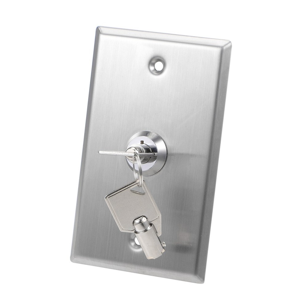Switch Lock On/Off Key Switch Emergency Door Release SPST Panel Mount w 2 Keys